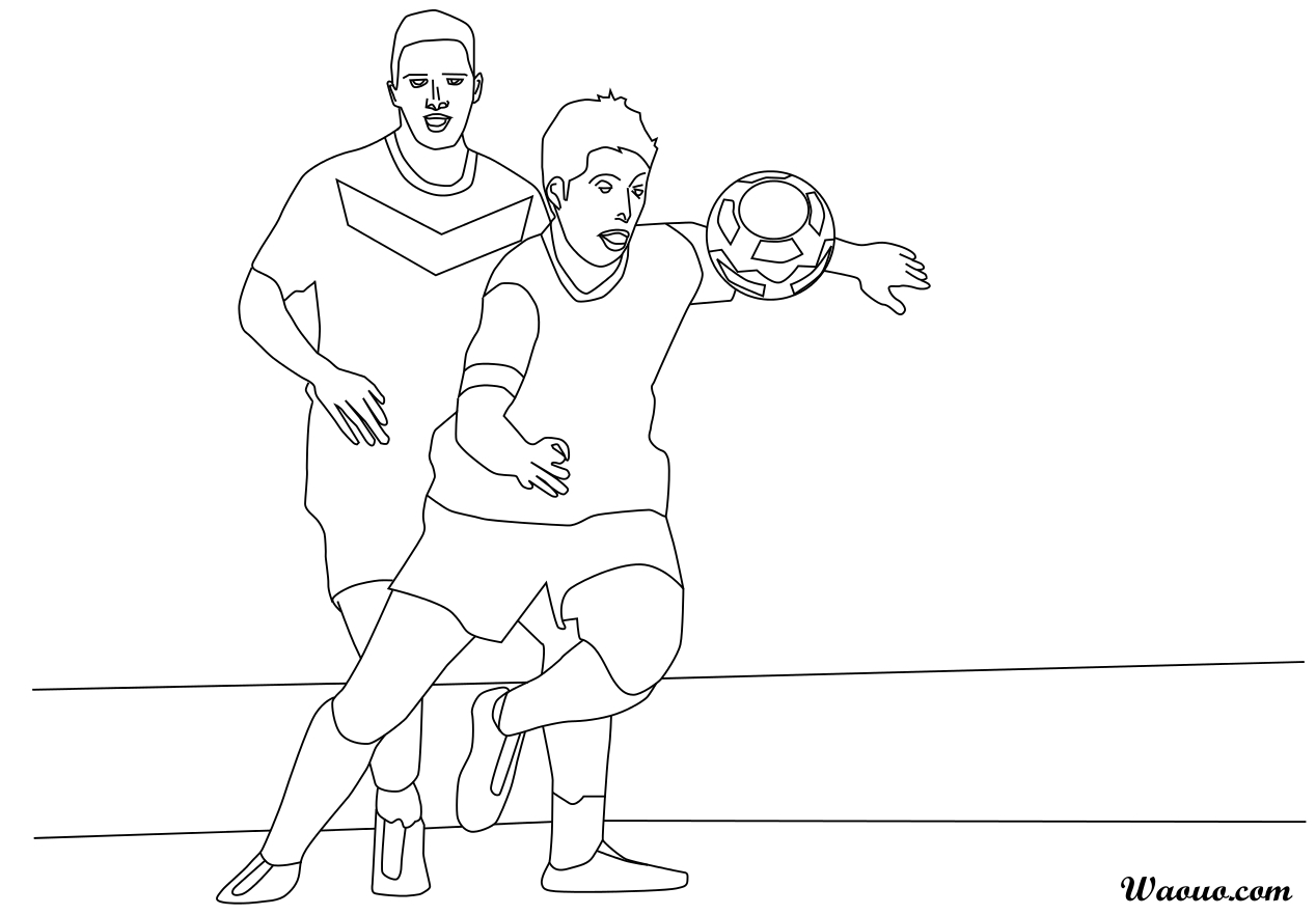 Coloriage 2 footballeurs