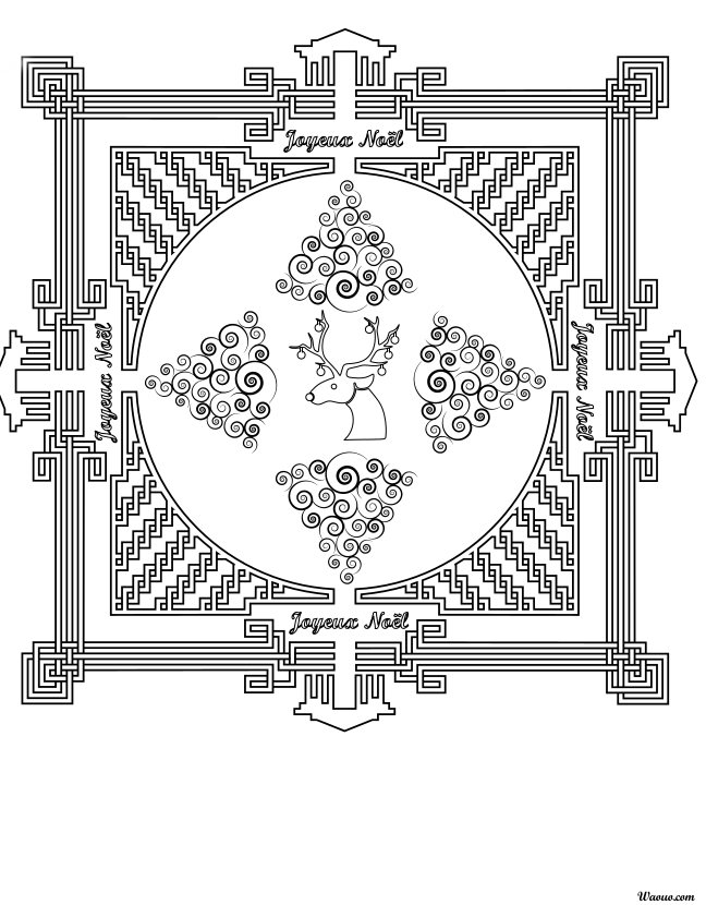 Coloriage mandala noel